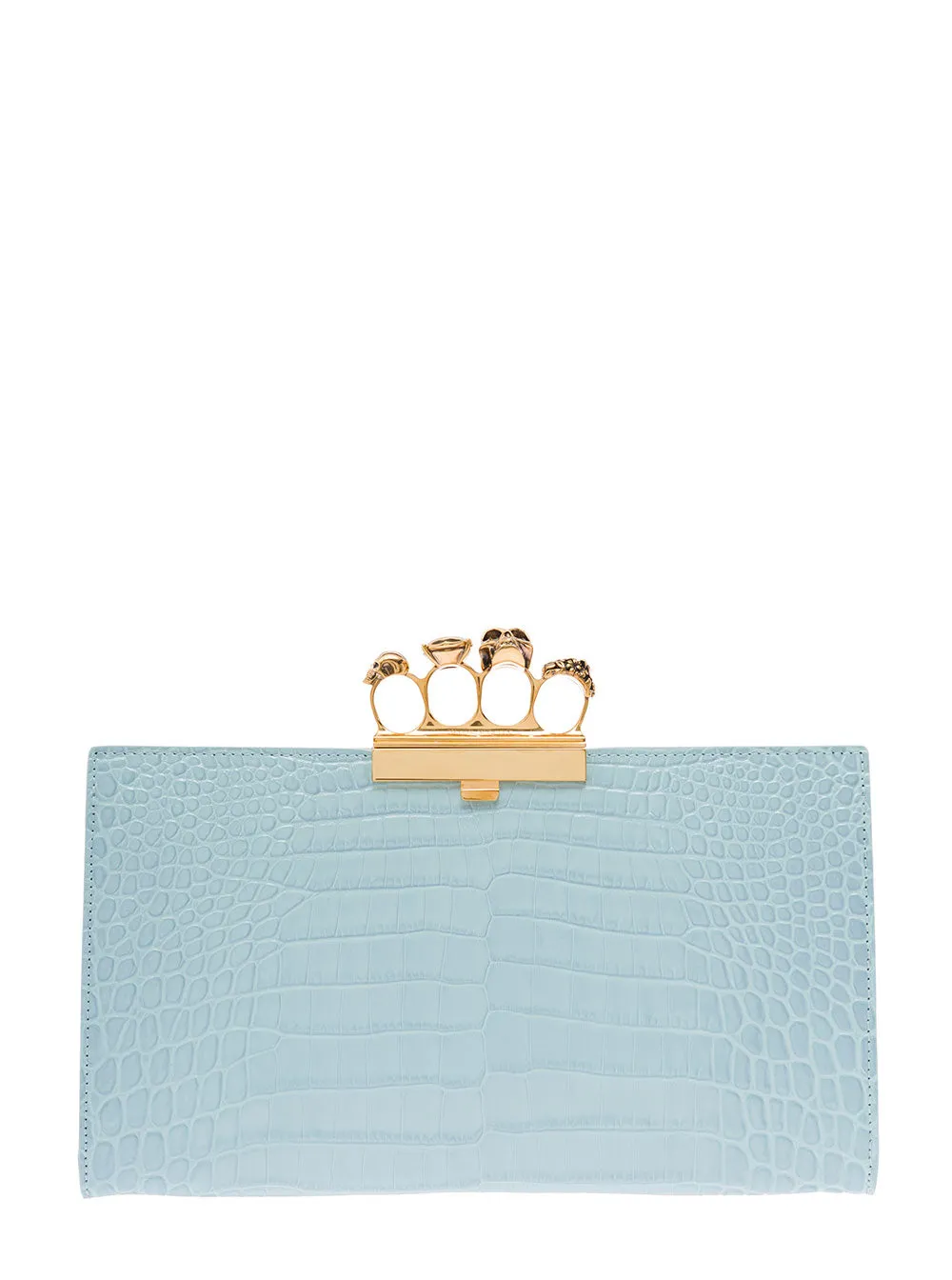 Alexander McQueen Four-Ring Embossed Clutch Bag