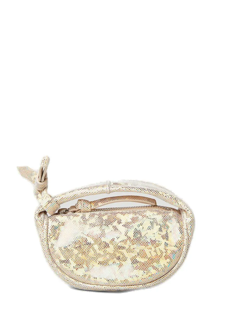 By Far Iridescent Mesh Small Clutch Bag
