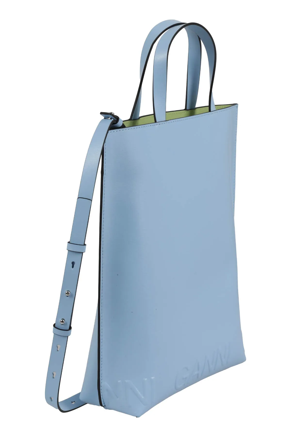 Ganni Logo Embossed Tote Bag