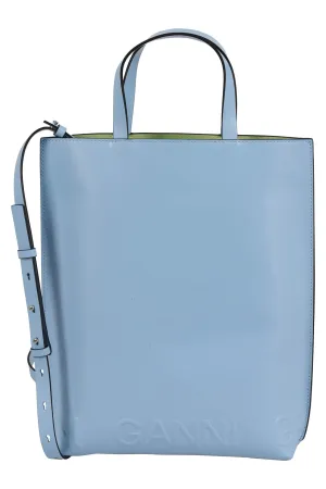 Ganni Logo Embossed Tote Bag
