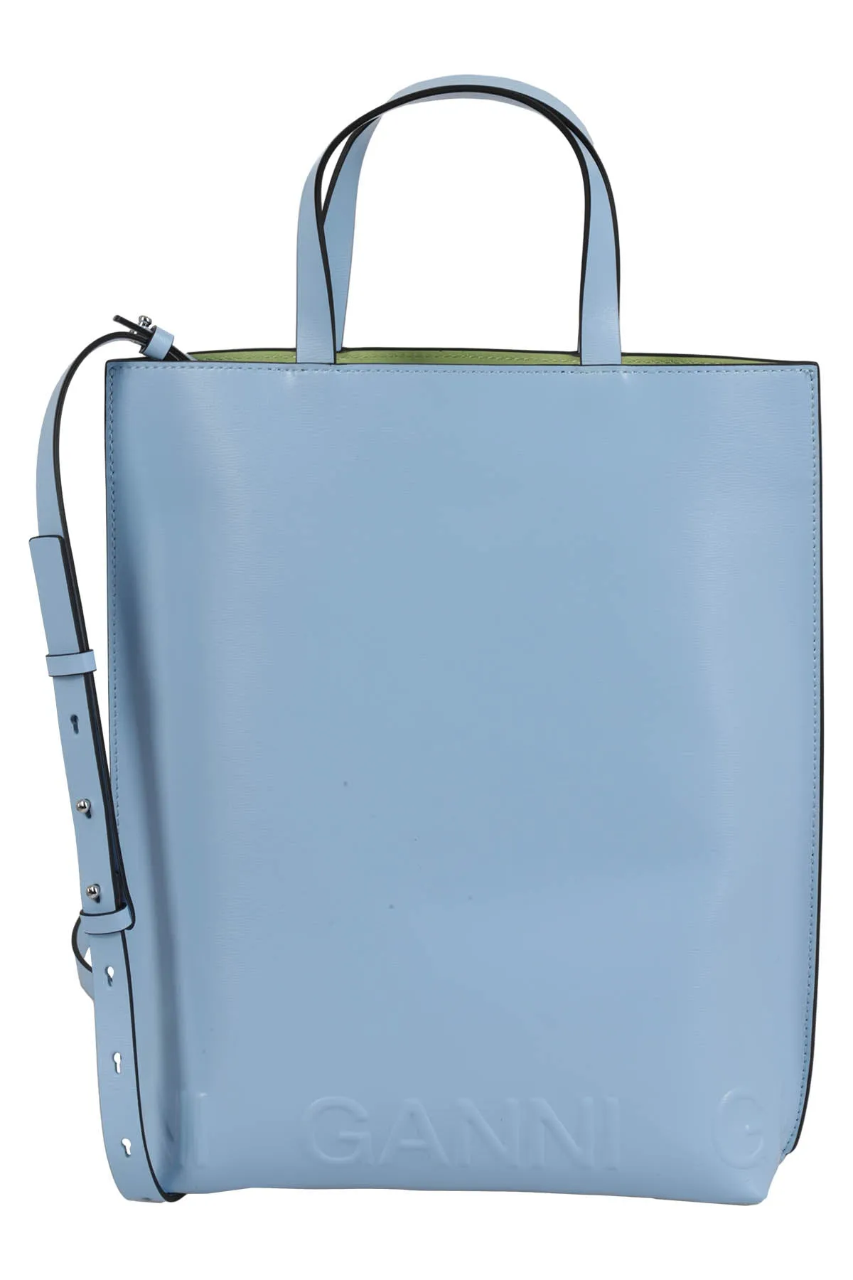 Ganni Logo Embossed Tote Bag