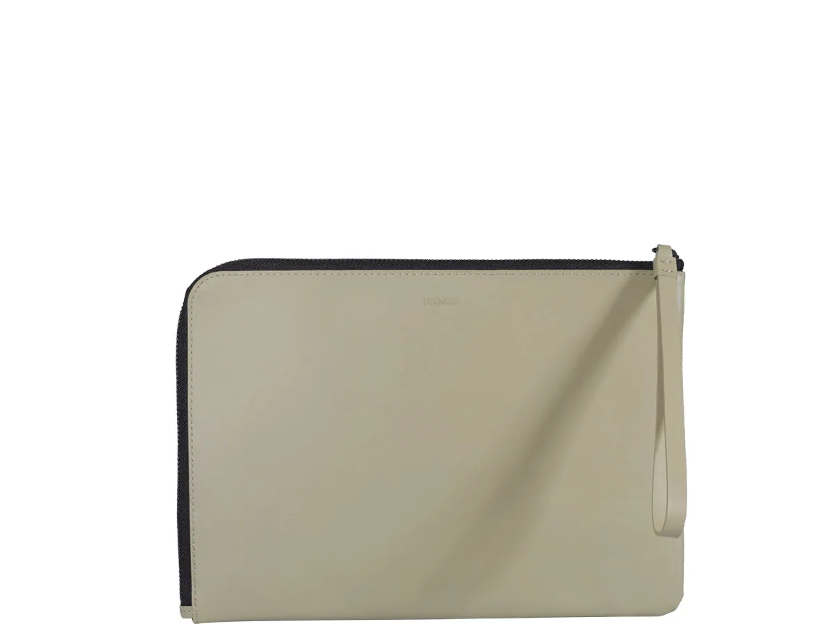 Kenzo Logo Printed Zip-Up Clutch Bag