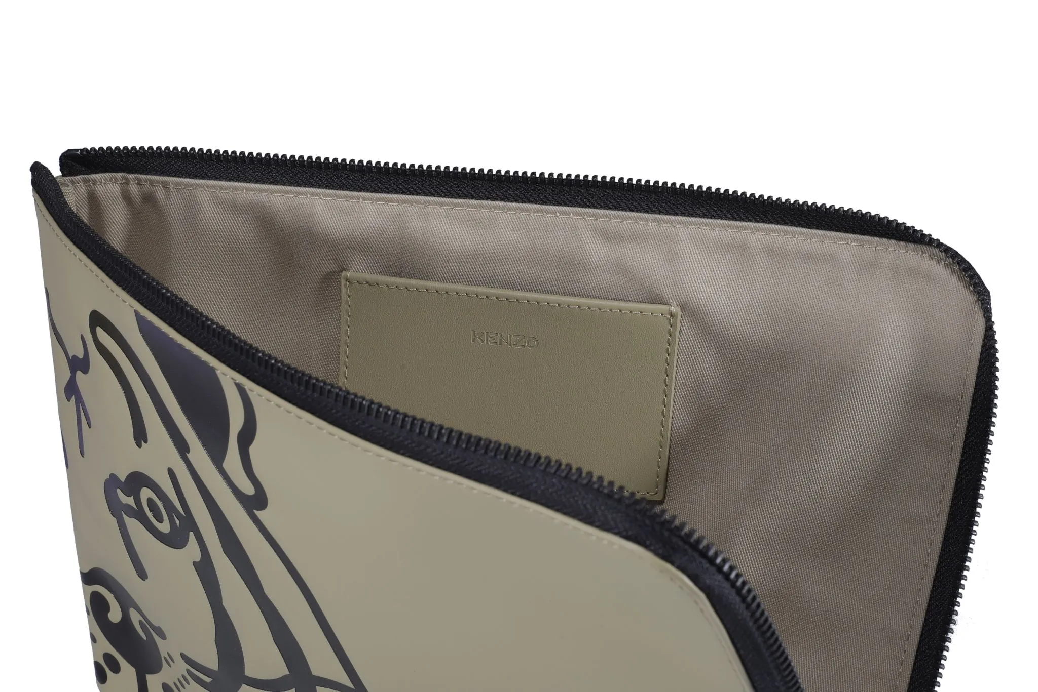 Kenzo Logo Printed Zip-Up Clutch Bag