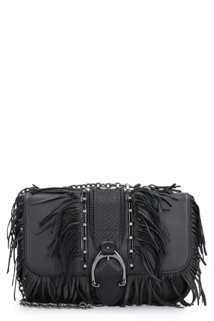 Longchamp Fringed Embossed Shoulder Bag