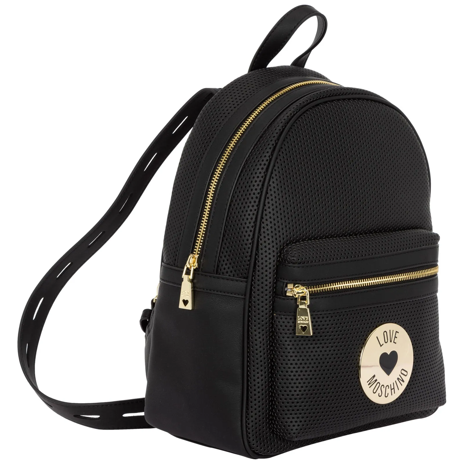 Love Moschino Logo Plaque Zipped Backpack