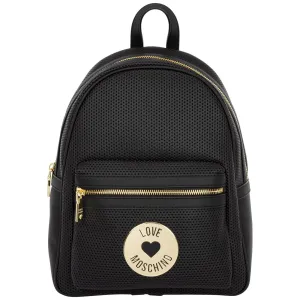 Love Moschino Logo Plaque Zipped Backpack