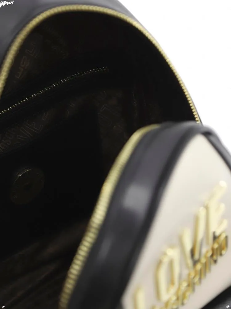 Love Moschino Logo Plaque Zipped Backpack