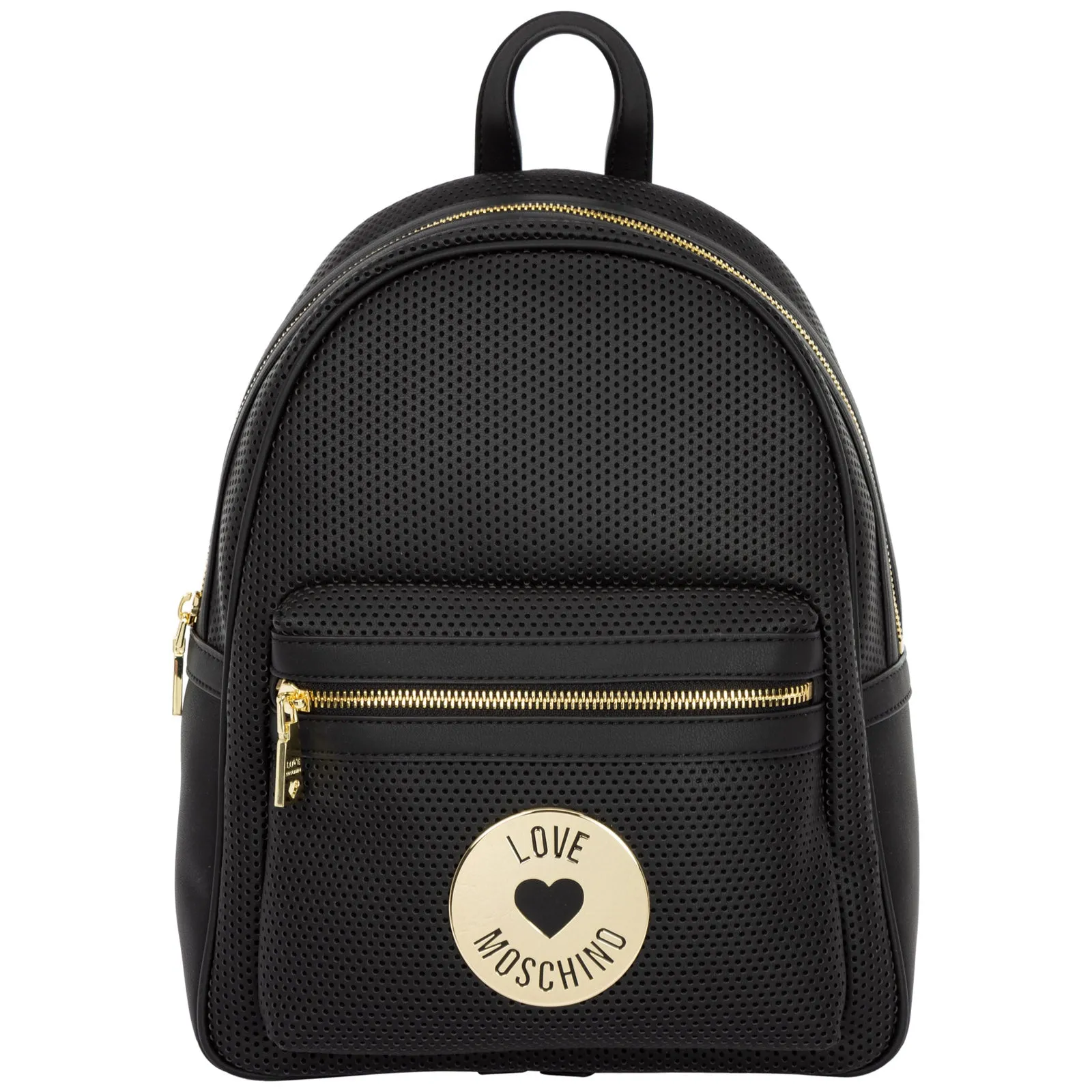 Love Moschino Logo Plaque Zipped Backpack