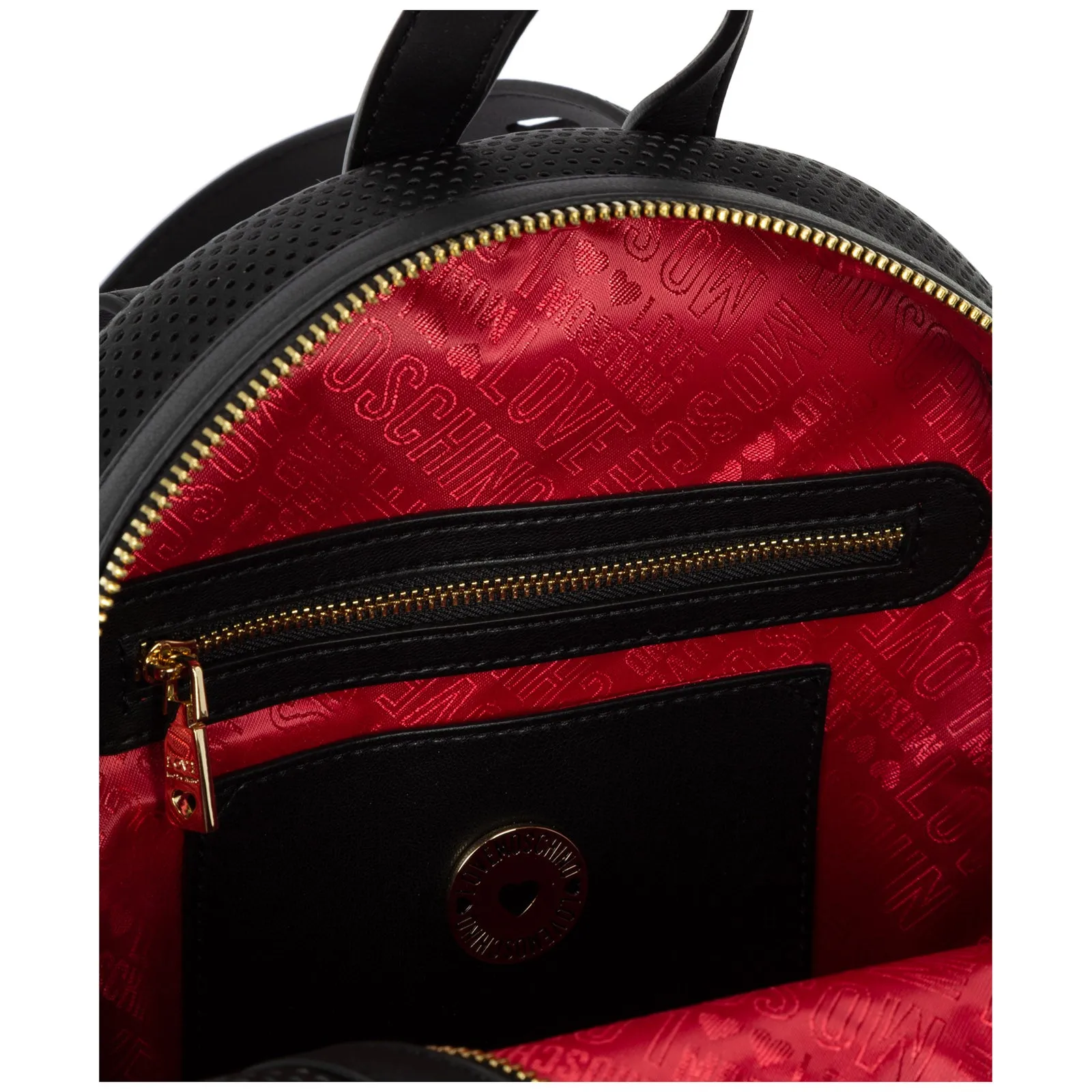 Love Moschino Logo Plaque Zipped Backpack