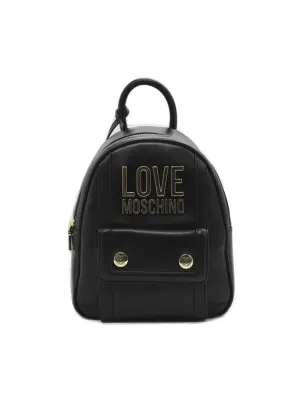 Love Moschino Logo Plaque Zipped Backpack