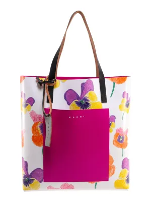 Marni Pansies Print Tote Bag