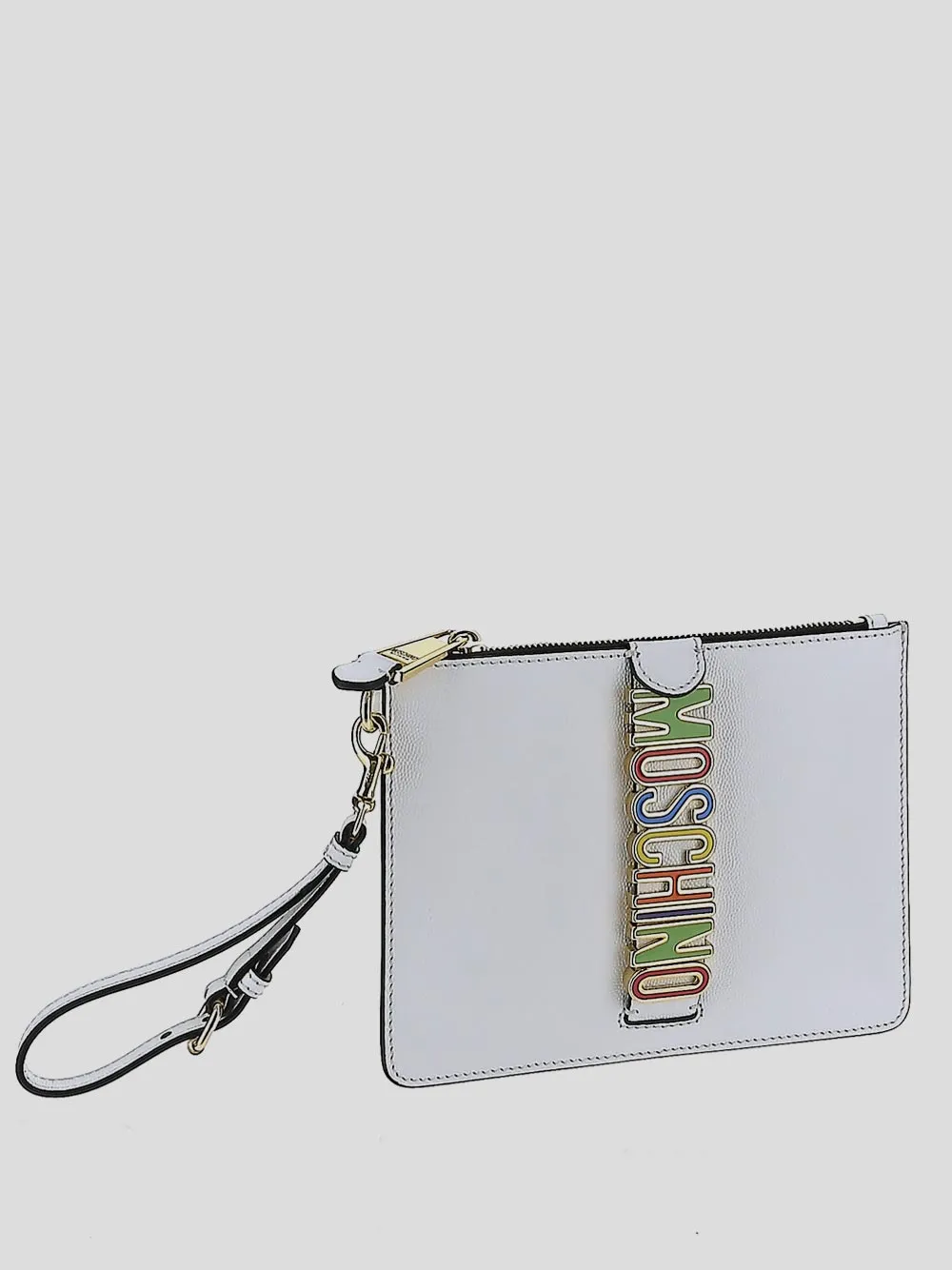 Moschino Logo Plaque Clutch Bag