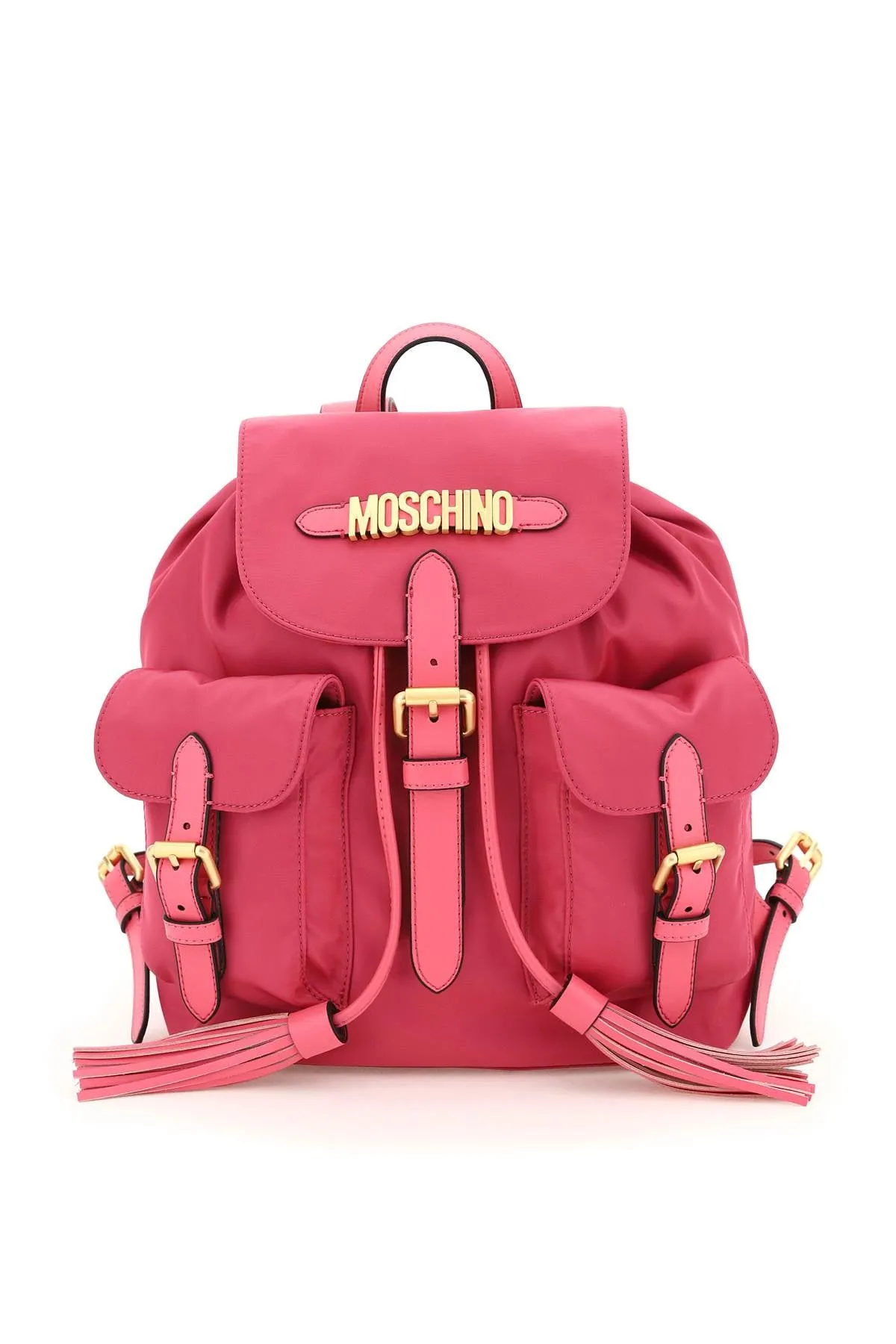 Moschino Logo Plaque Tassled Backpack