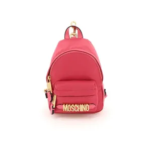 Moschino Logo Plaque Zip-Up Mini Backpack