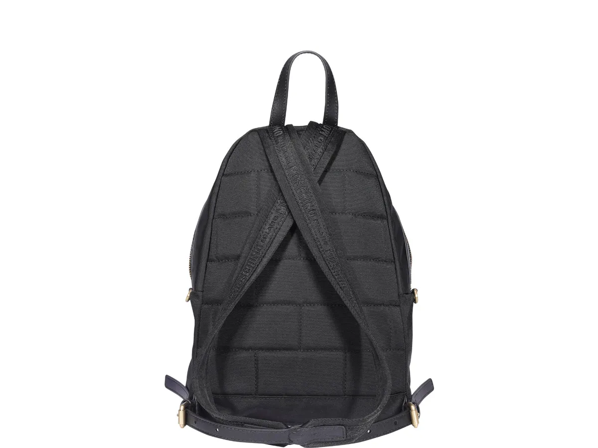Moschino Logo Plaque Zipped Backpack