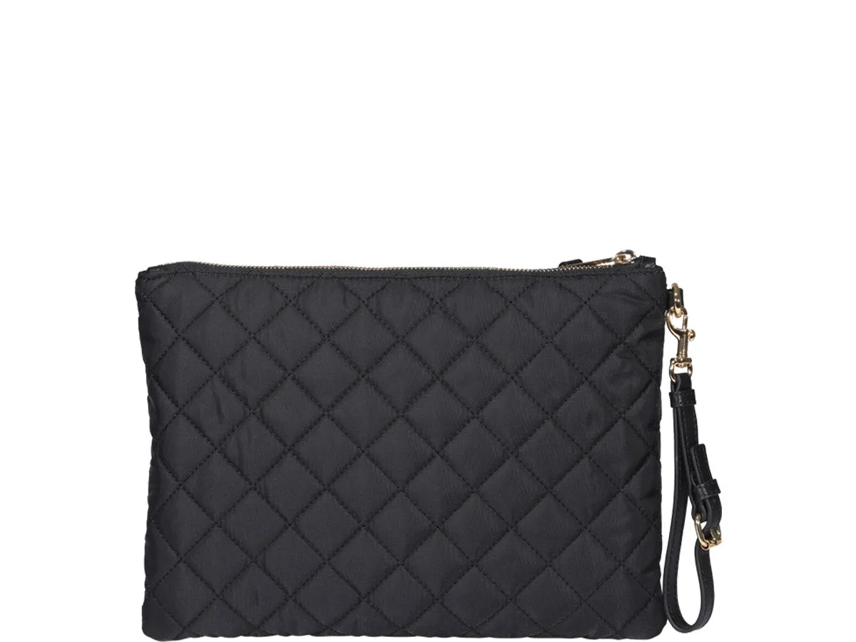 Moschino Logo Quilted Clutch Bag