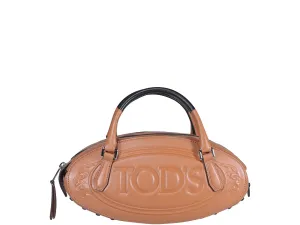 Tod's Boston Logo Embossed Tote Bag